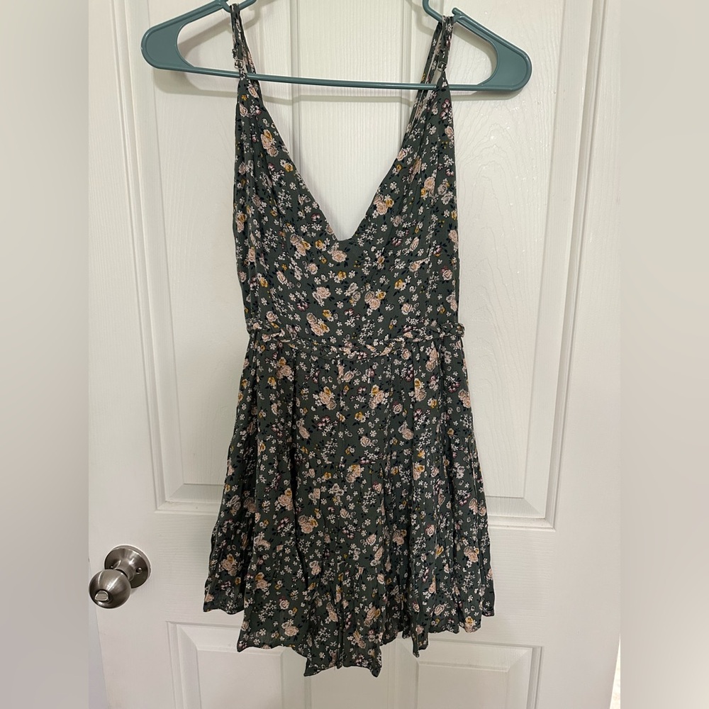 Floral Green Romper